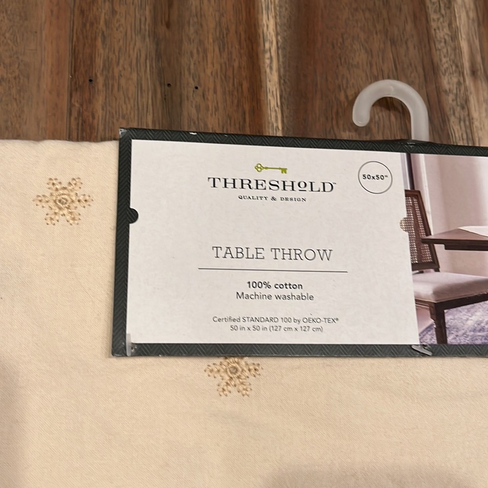 Threshold 50"X50" Snowflake Table Throw or Decorative Couch Throw Blanket - Picture 4 of 6